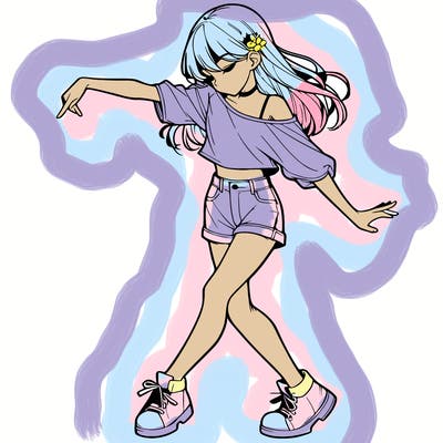 realistic girl danceing