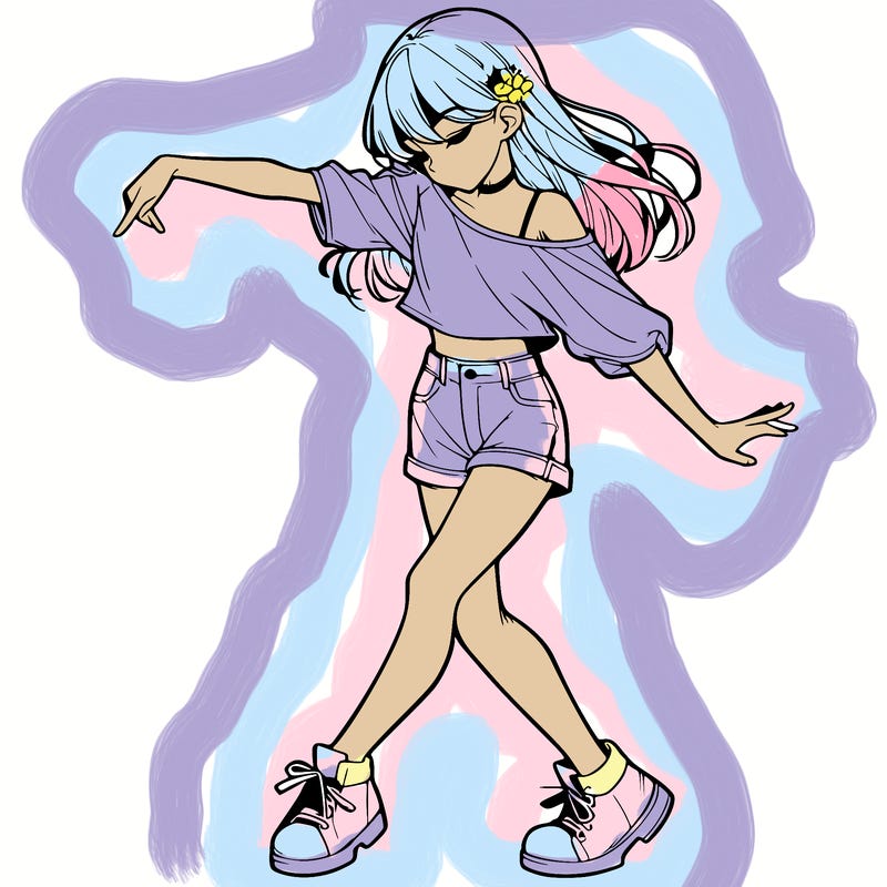 realistic girl danceing