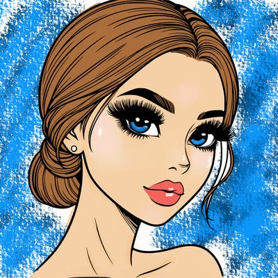 realistic girl with lashes