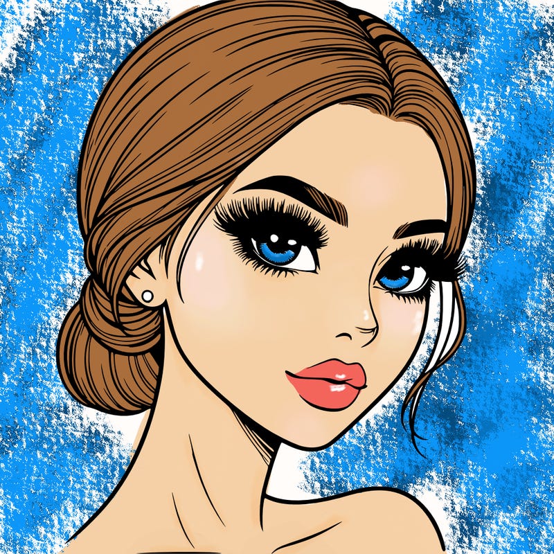 realistic girl with lashes