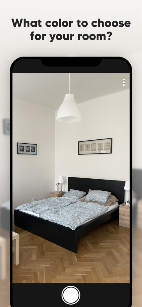 Un smartphone affichant l'intérieur d'une chambre avec le texte quelle couleur choisir pour votre pièce