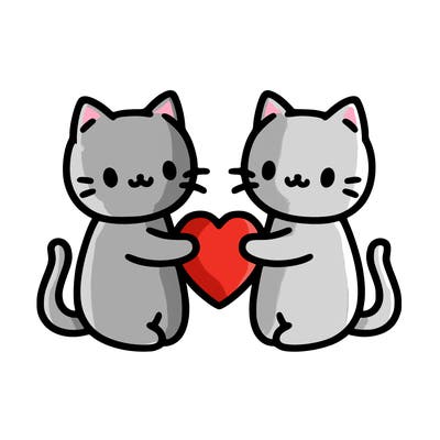 two cats making a love heart