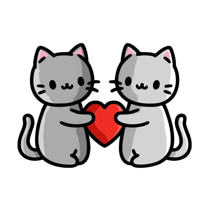 two cats making a love heart