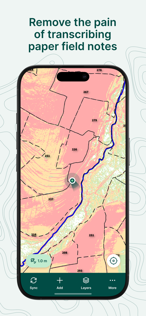 Mergin Maps: QGIS in pocket - Mergin Maps App zeigt eine professionelle GIS-Karte mit Grundstücksdaten auf einem Smartphone-Bildschirm