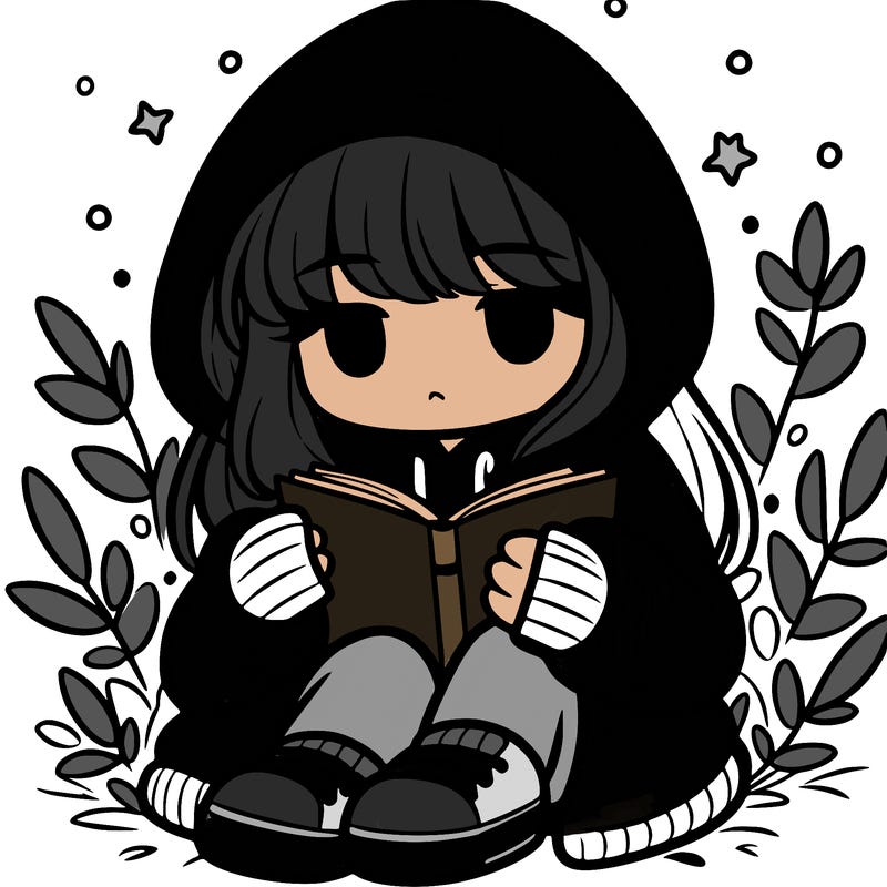 girl in oversized hoodie reading a book