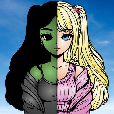 realistic girl split