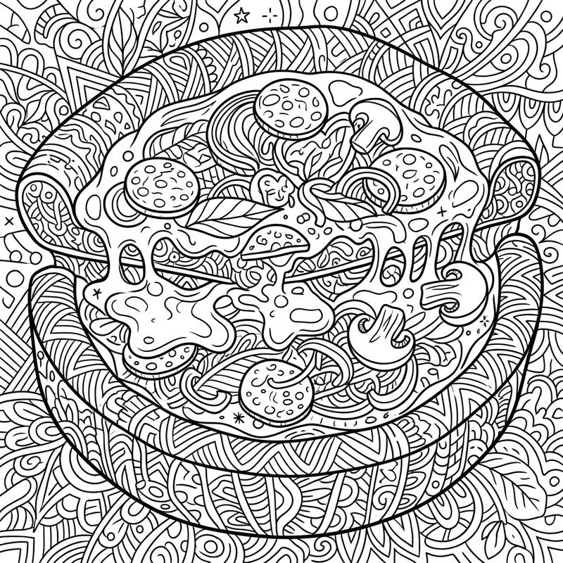 Discover a one-of-a-kind coloring experience with our Deep Dish Pizza Zentangle design. This intricate page blends a beloved comfort food with meditative patterns, offering hours of relaxing artistic expression.