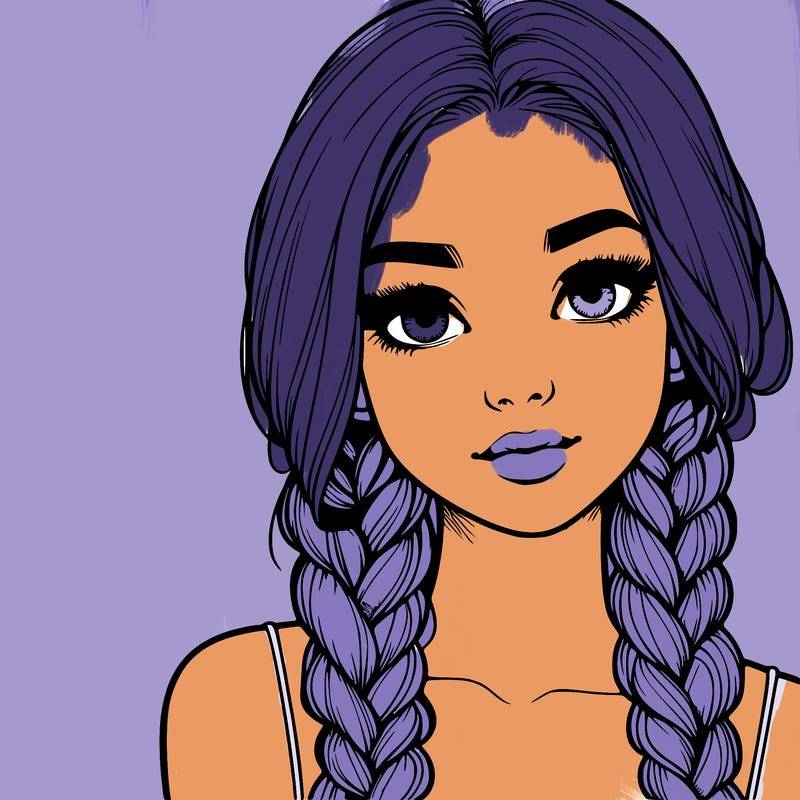 realistic girl with braids