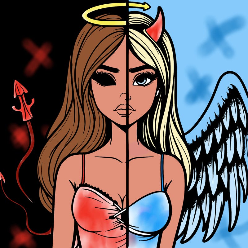 devil vs angel realistic girl