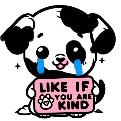 make a sign that says like if you are kind with a cute little dog