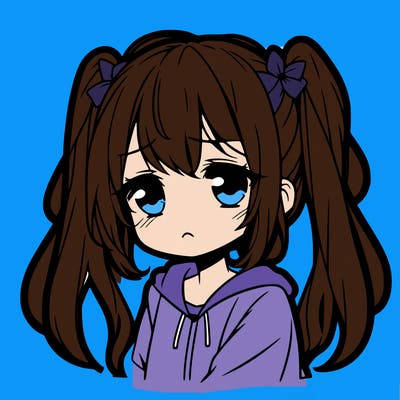 cute anime girl sad