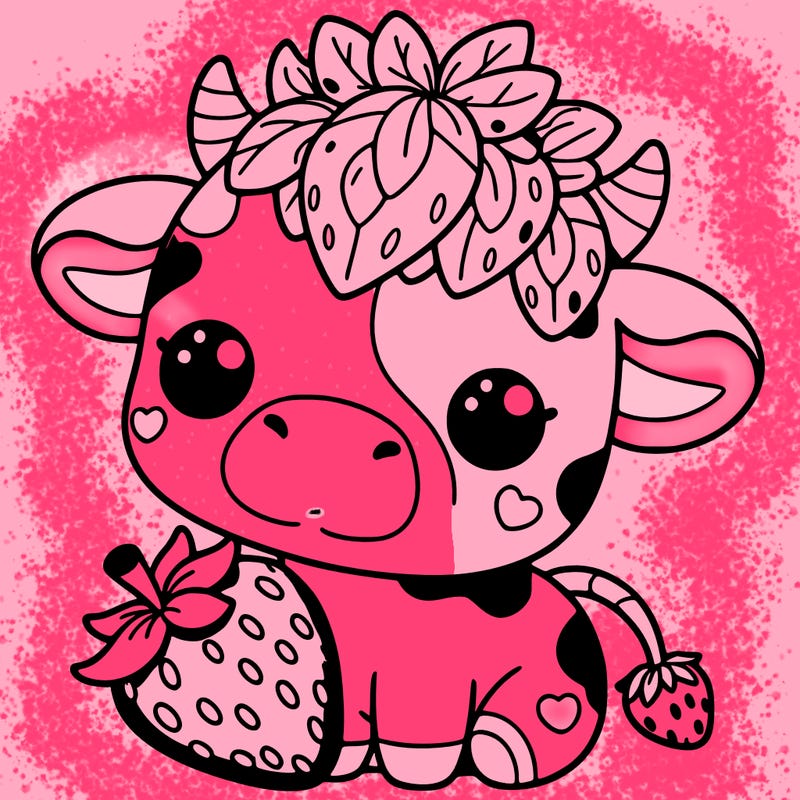 cute strawberry cow