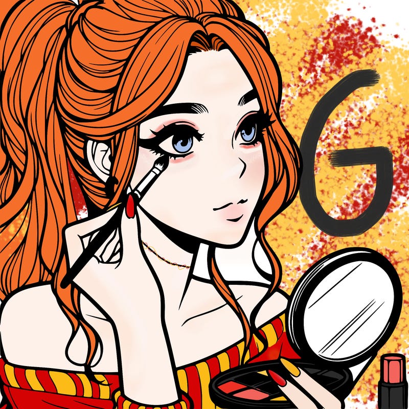 a realistic girl doing her makeup