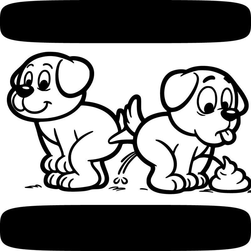 a dog peeing and pooing