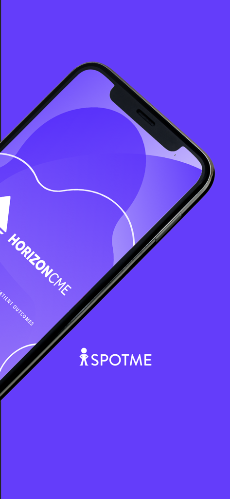 Interface do aplicativo de educação médica Horizon CME em uma tela de smartphone