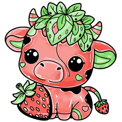 cute strawberry cow
