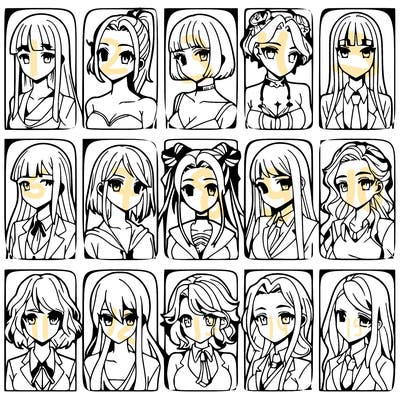 girls that look diffrent anime