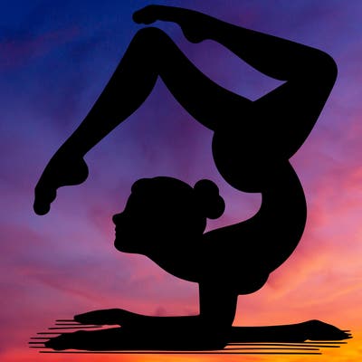 gymnast doing contortion pose