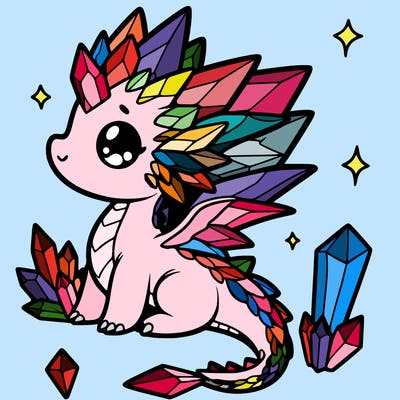 little cute crystal dragon