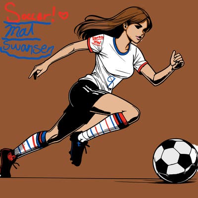 realistic woman playing soccer