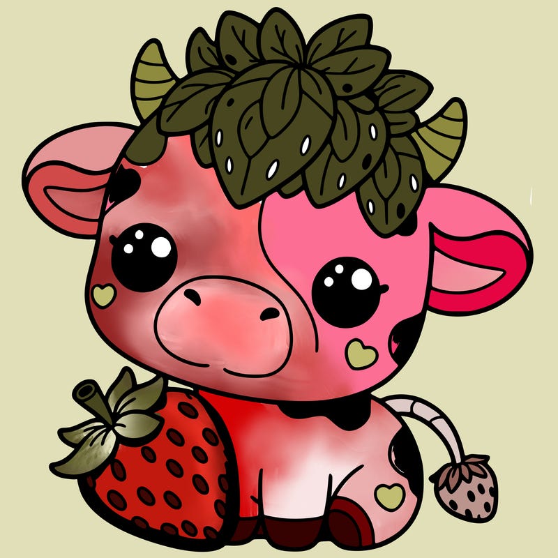 cute strawberry cow