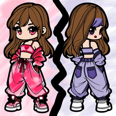 girl in crop top and baggy pants