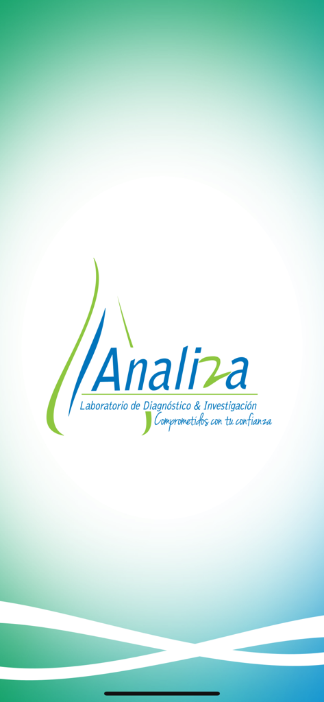 Schermata iniziale dell'app medica Analiza con il logo del laboratorio