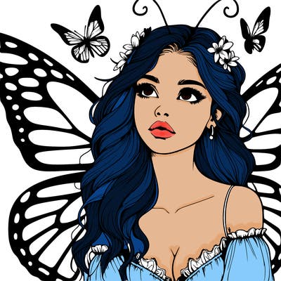 butterfly fairy realistic girl