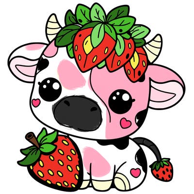 cute strawberry cow