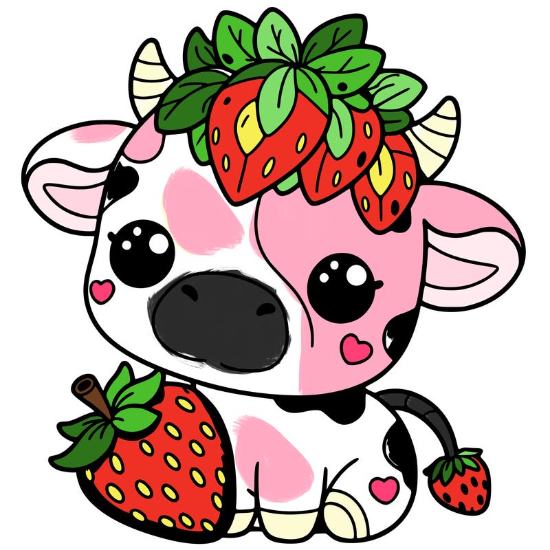 cute strawberry cow