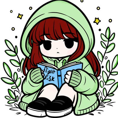 girl in oversized hoodie reading a book