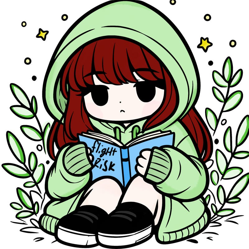 girl in oversized hoodie reading a book