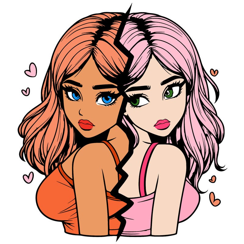 realistic girl split