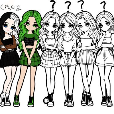 a group of girls realistic