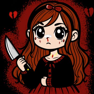 girl with a knife