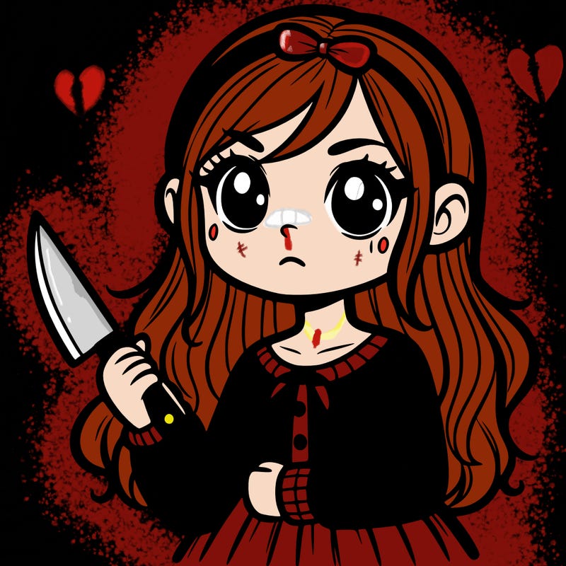 girl with a knife