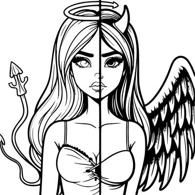 devil vs angel realistic girl