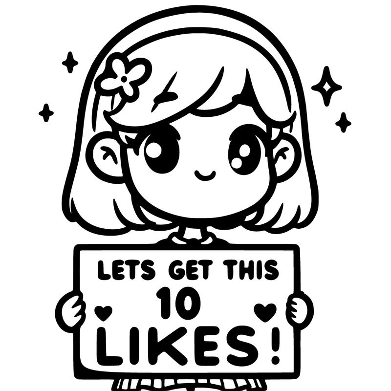 a girl holding a sign that says"lets get this to 10 likes!"