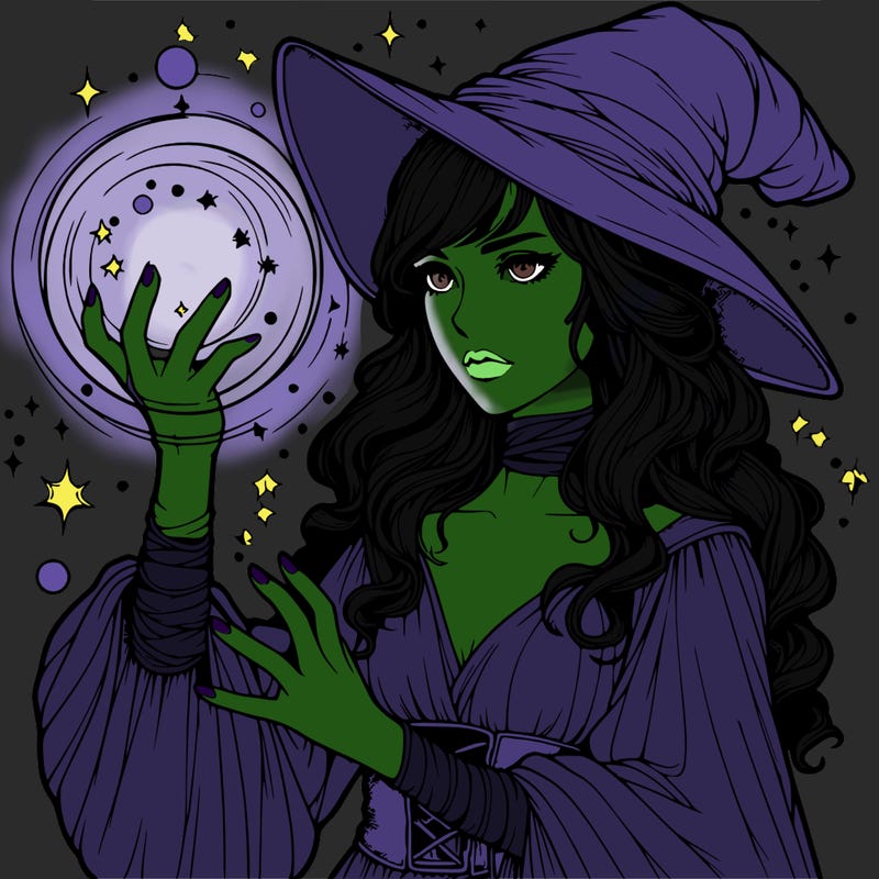 realistic women sorcerer using magic