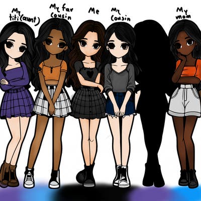 a group of girls realistic