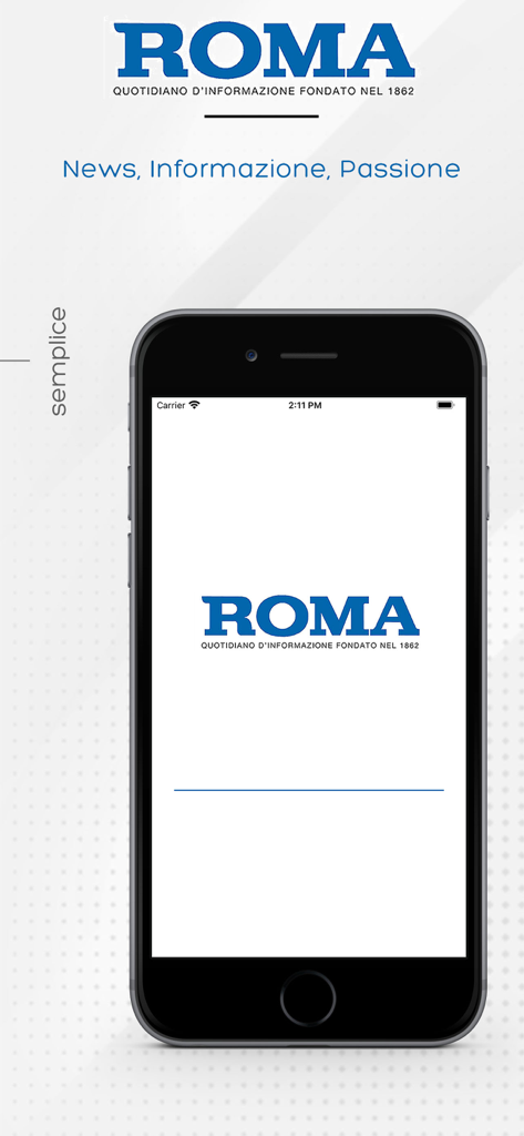 Roma edicola digitale - Splash screen of the Roma edicola digitale mobile app showing the Il Roma newspaper logo and slogan.