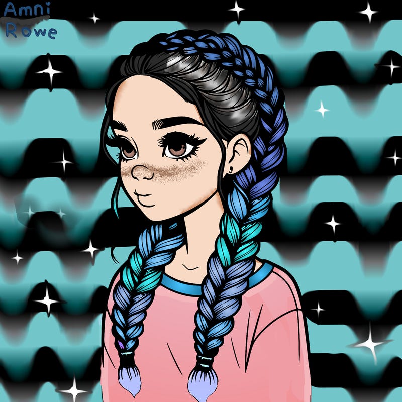 realistic girl with braids