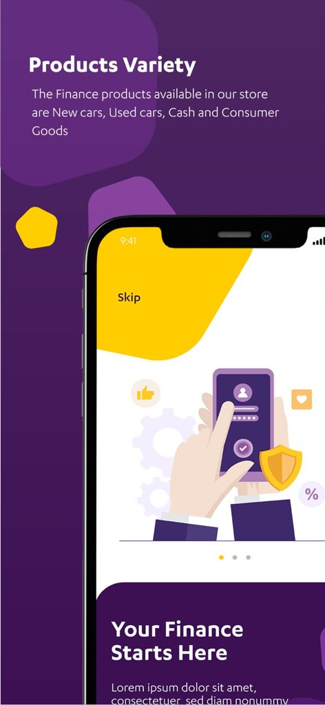 Alj Finance mobile app screen displaying variety of financing products