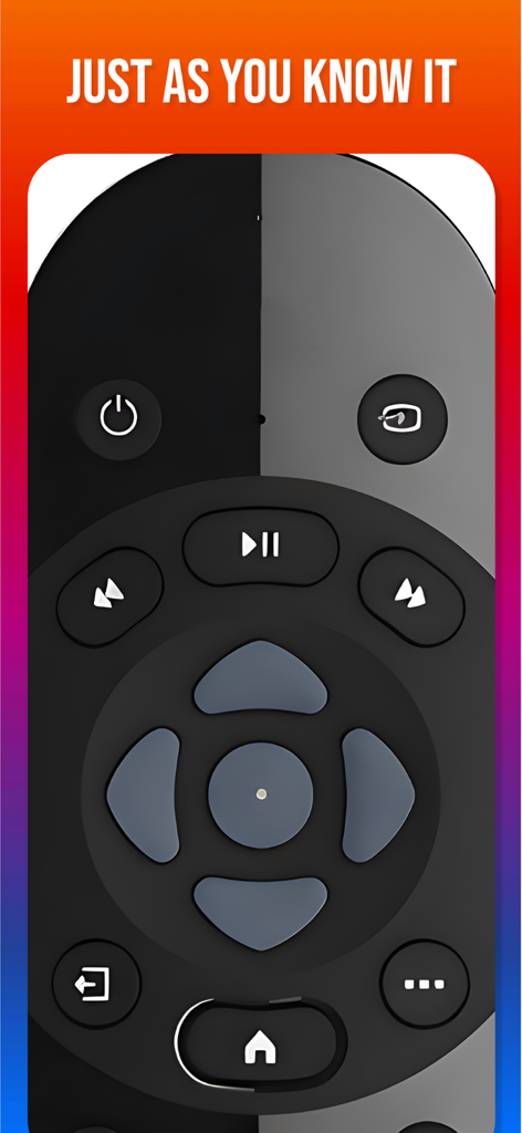 Remote Control for Sky Q - Interfaz digital de la aplicación Control Remoto para Sky Q con un diseño de botones familiar.