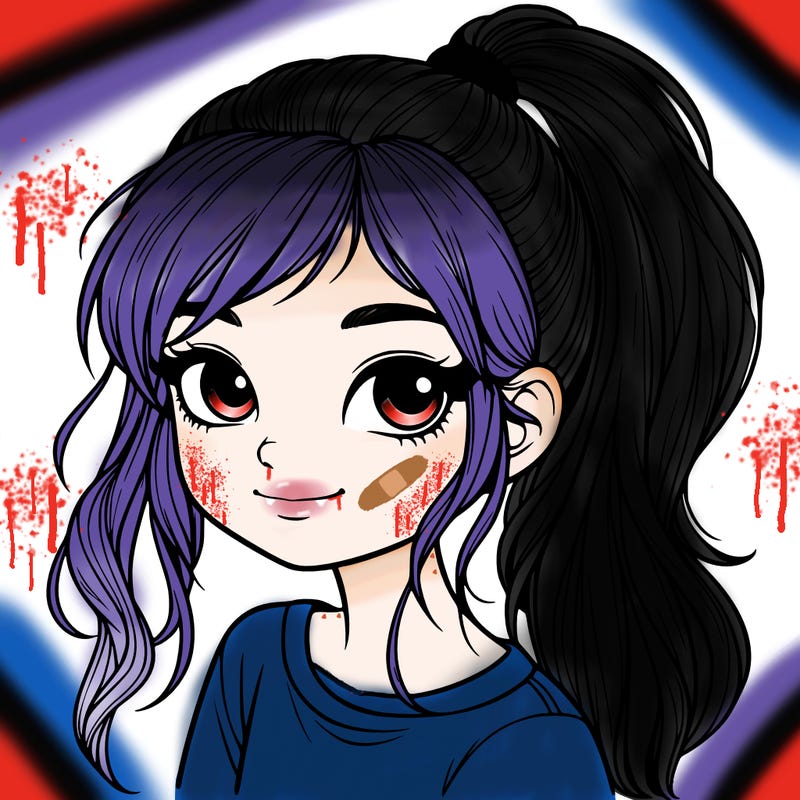 realistic girl with ponytail