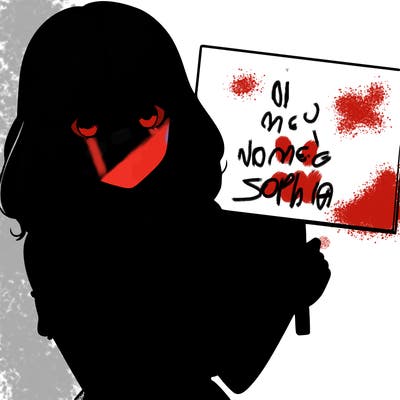 realistic pretty girl holding blank sign