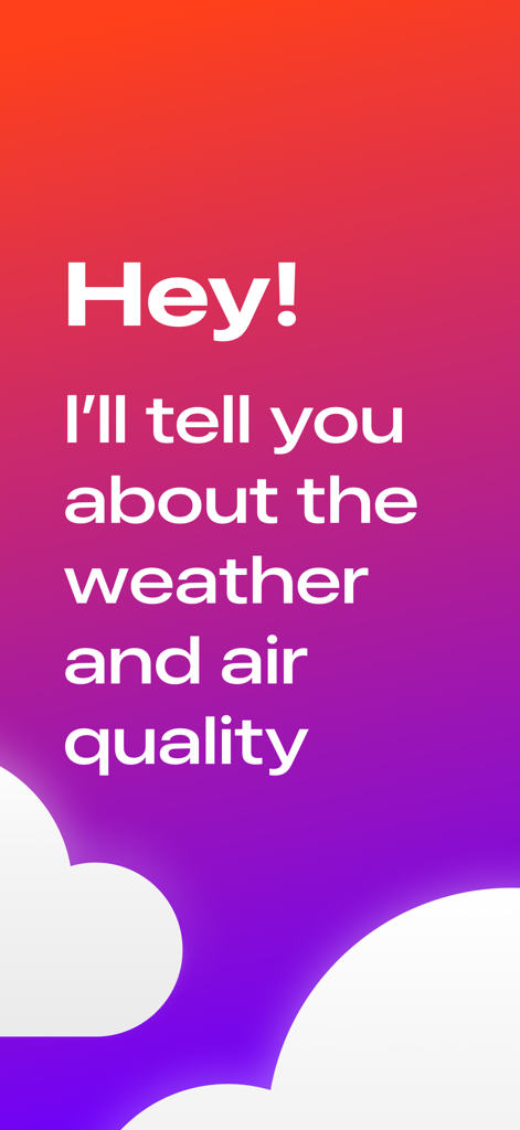 Weather — how you feel - Vibrant welcome screen of the Weather how you feel app with a minimalist design and colorful gradient.