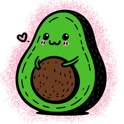 an avocado hugging an avocado