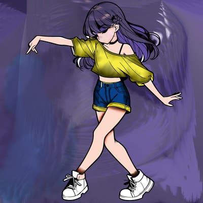 realistic girl danceing