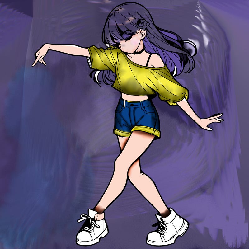 realistic girl danceing